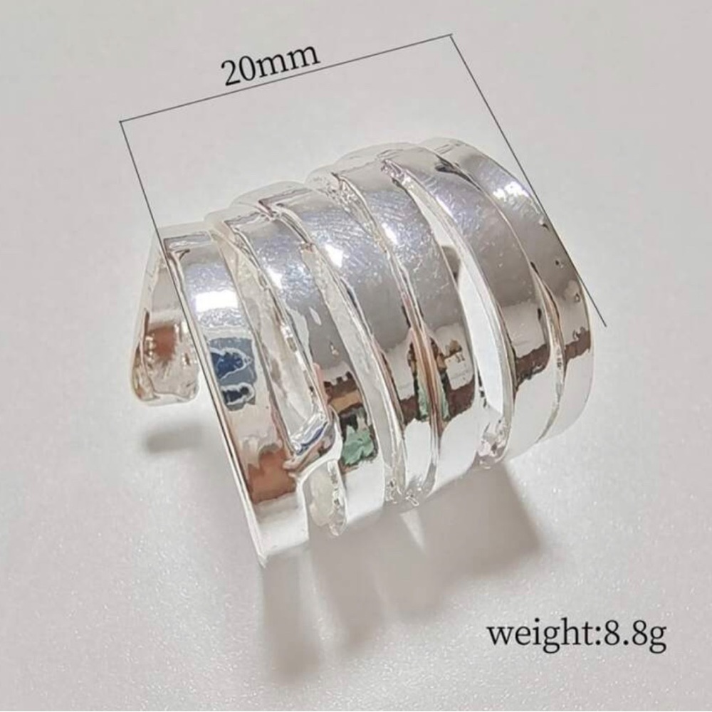 Vintage Punk Ring !! Silver Wrap Solid Metal. SZ- 5 New! - Picture 2 of 8